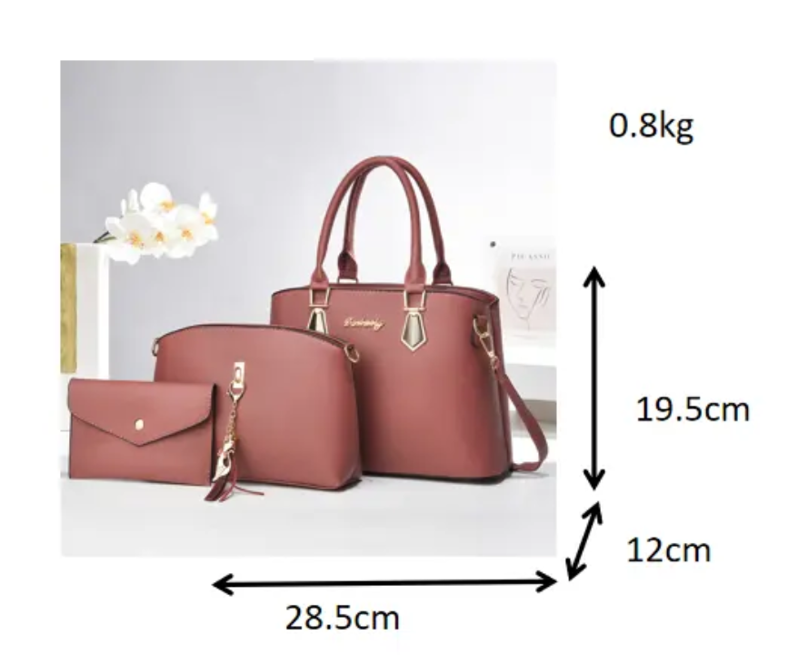 ☝️Join our community 🫵 3PC Leather Handbag set🔥💼💫