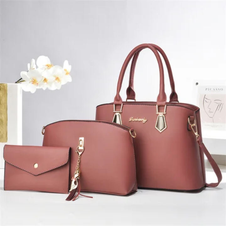 ☝️Join our community 🫵 3PC Leather Handbag set🔥💼💫