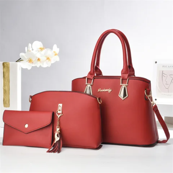 ☝️Join our community 🫵 3PC Leather Handbag set🔥💼💫