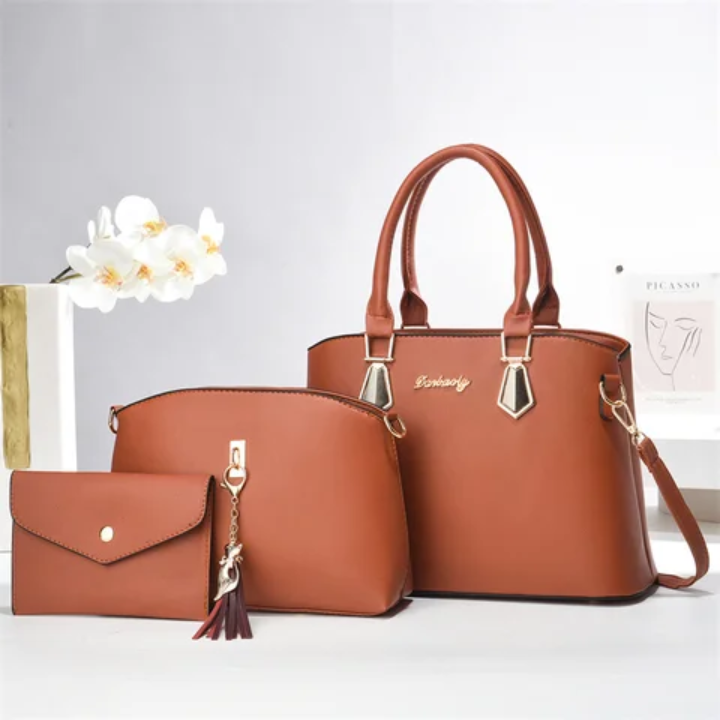 ☝️Join our community 🫵 3PC Leather Handbag set🔥💼💫